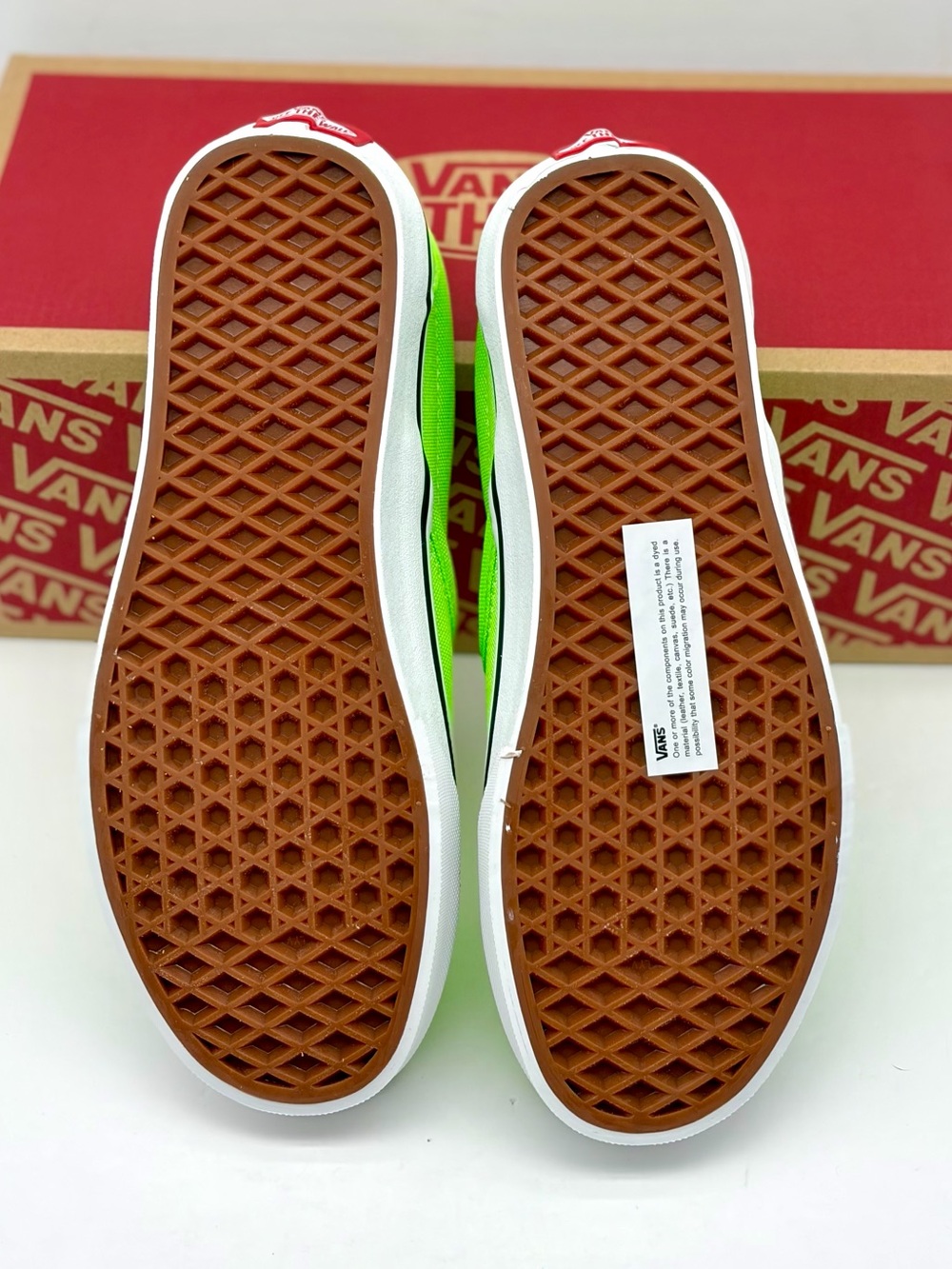 Vans Classic Slip-On Sneakers - Neon Green Women’s 7 - Picture 7 of 9